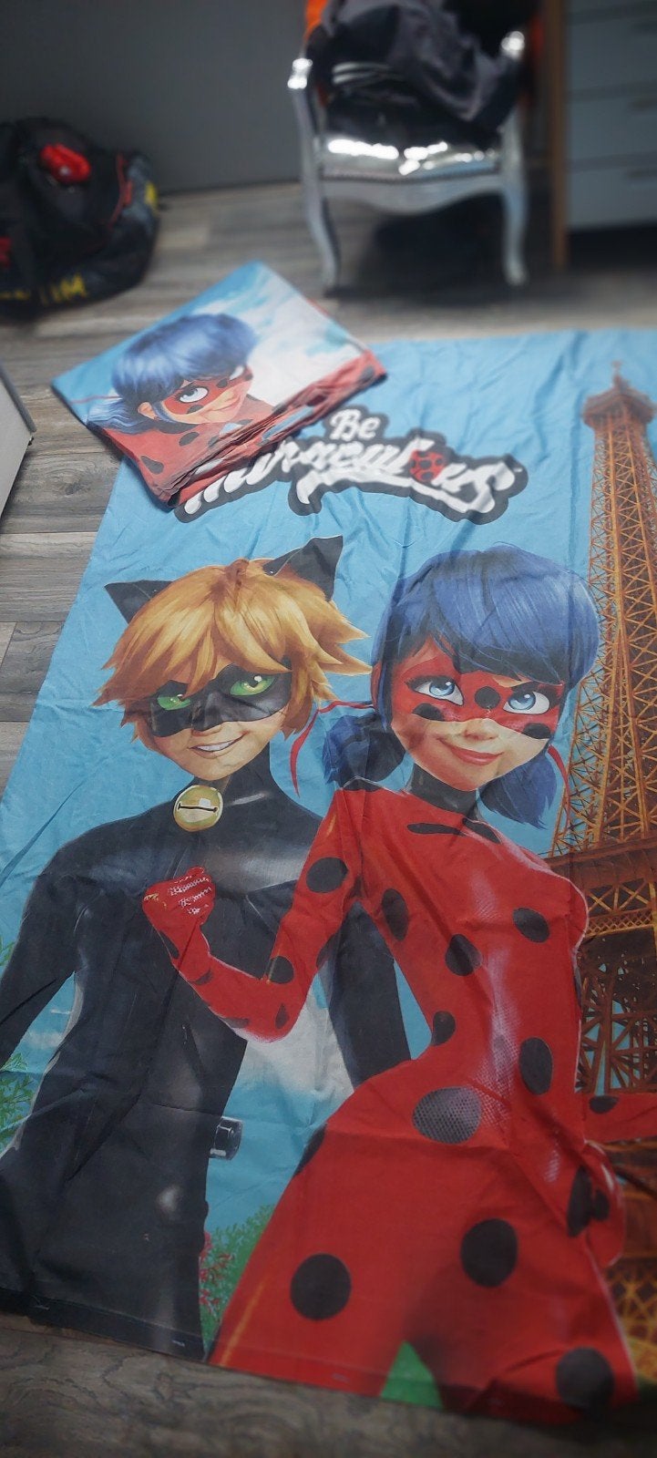 Miraculous Ladybug Dekbedovertrek - Eenpersoonsbed, Overige merken, Ophalen of Verzenden, Zo goed als nieuw, Wasbaar