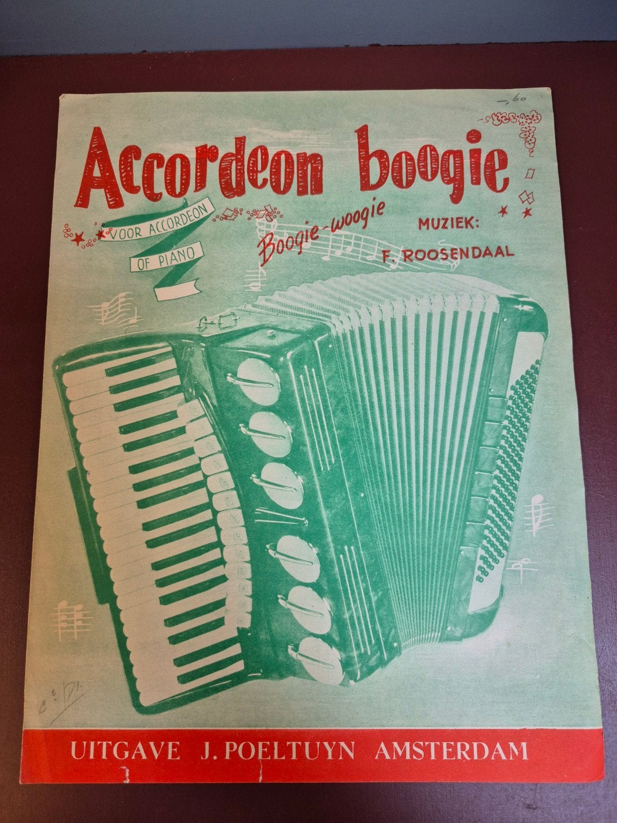 Accordeon Boogie - F. Roosendaal (bladmuziek), Muziek en Instrumenten, Bladmuziek, Ophalen of Verzenden