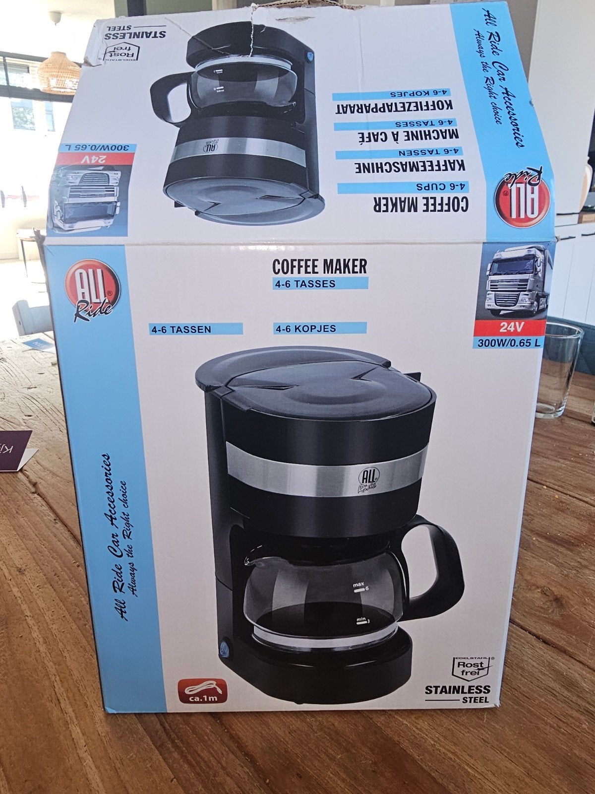 Koffiezetapparaat 24V - vrachtwagen camper, Ophalen, Gemalen koffie, 4 tot 10 kopjes, Koffiemachine