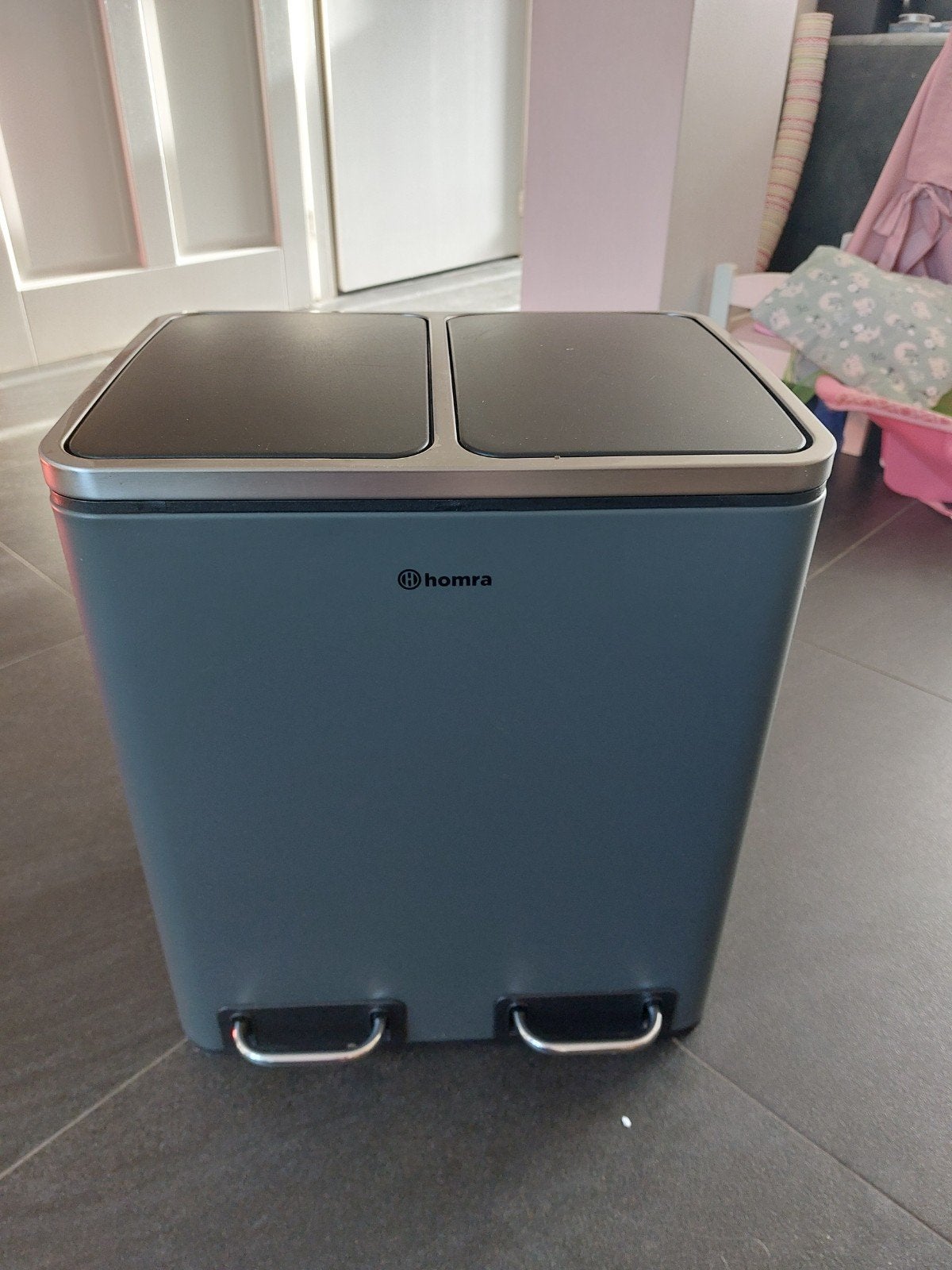 Homra Afvalbak 2x15L met uitneembare binnenbakken, Ophalen, Met pedaal, Metaal, 20 tot 30 liter