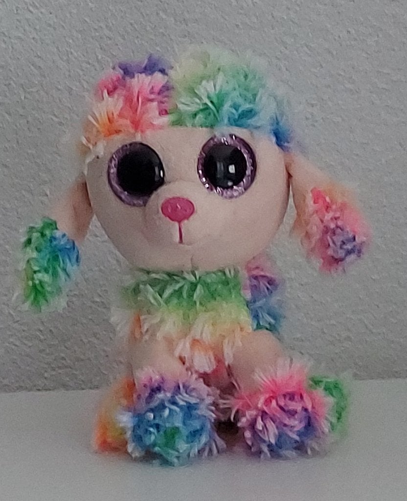 Ty Beanie Boo's Rainbow- De Regenboog Poedel 15 cm, Ophalen, Hond, Zo goed als nieuw, Klein (minder dan 20 cm)