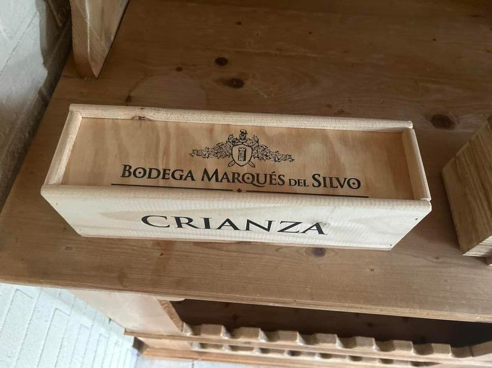 Houten wijnkist Bodega Marqués del Silvo Crianza, Ophalen of Verzenden, Zo goed als nieuw
