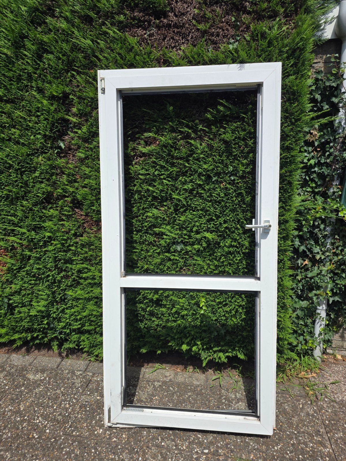 Kunsstof draaikiepdeur/raam met dubbelglas 202x98cm, Ophalen, Gevelraam of Ruit, Dubbelglas