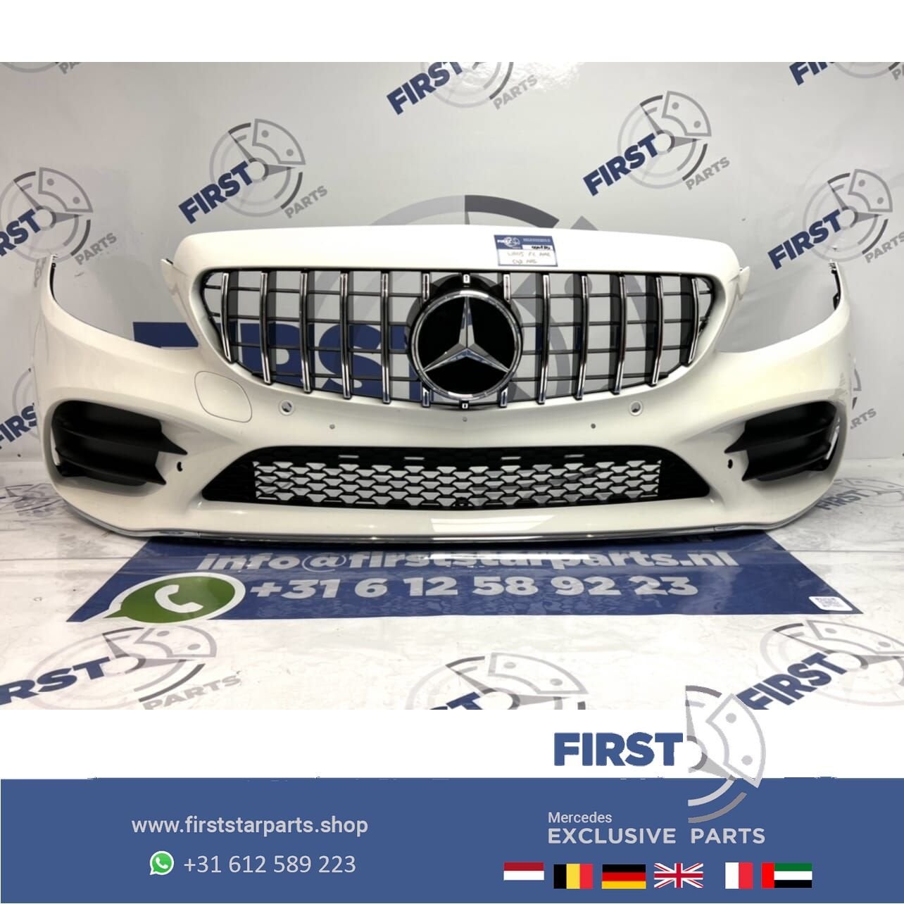 W205 FACELIFT AMG VOORBUMPER + GT GRIL 2021 Mercedes C Klass, Auto-onderdelen, Carrosserie en Plaatwerk, Gebruikt, -, Voor, Ophalen of Verzenden