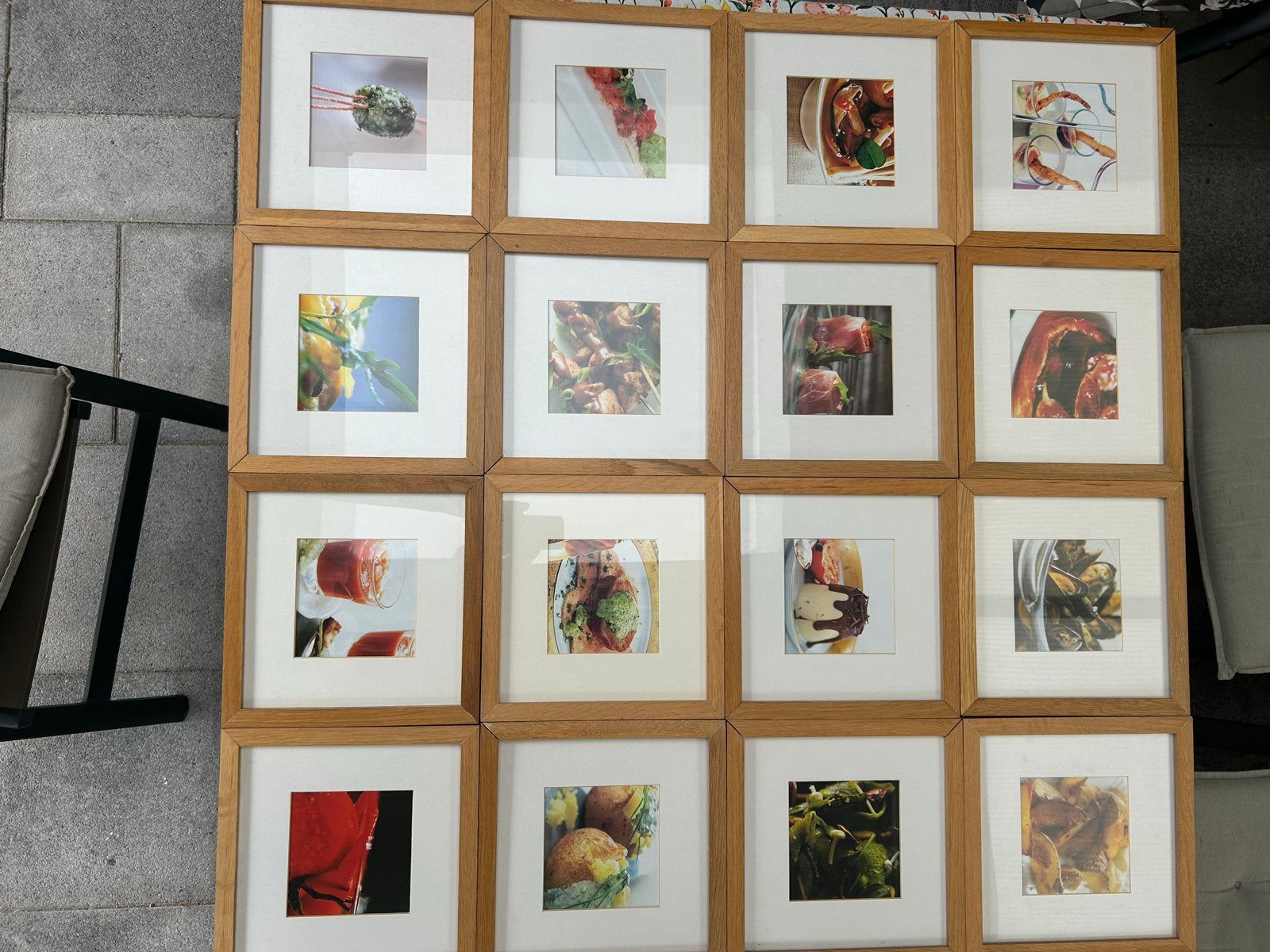 Partij fotolijsten met afbeeldingen voor horeca, Ophalen, Bruin, Gebruikt, Fotolijst
