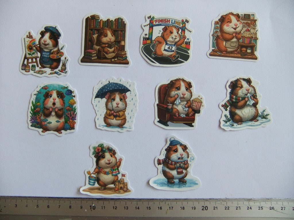 10  CAVIA  Polypropyleen stickers set 4, Verzenden