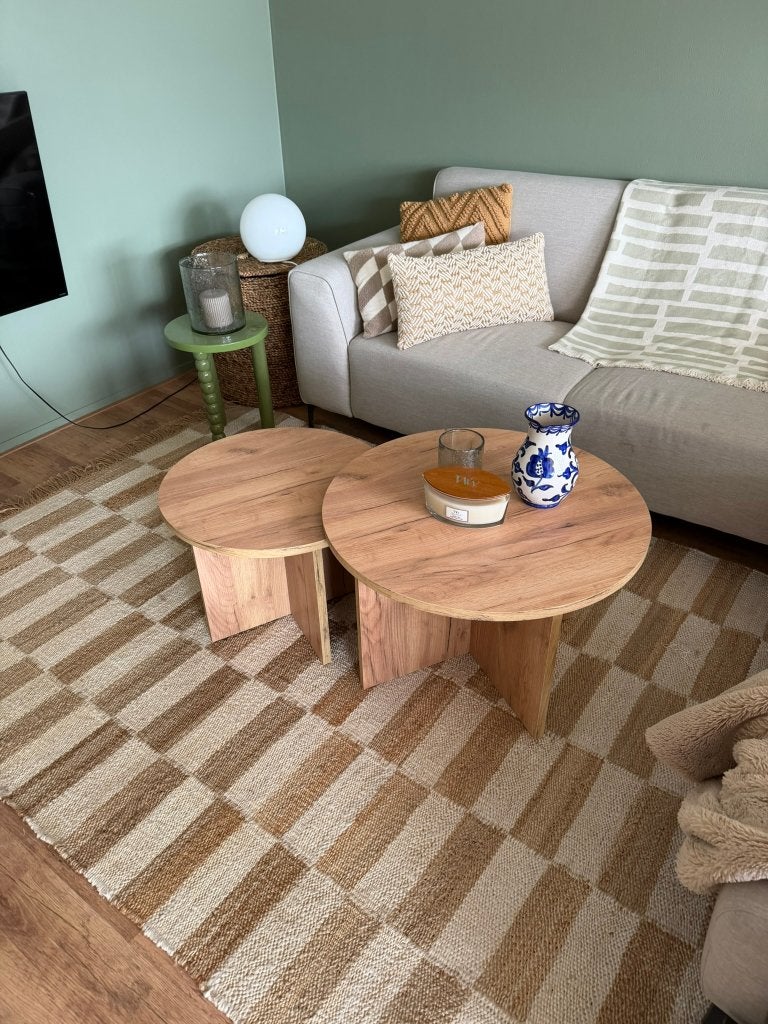 Salontafel Jysk, Huis en Inrichting, Ophalen, 100 tot 150 cm, Rond, 50 tot 100 cm