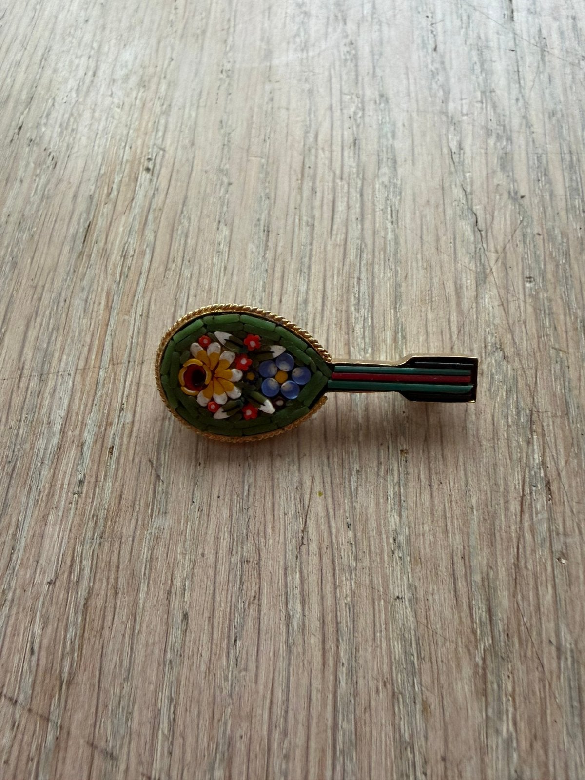 Vintage micro mozaïek broche, Ophalen of Verzenden, Zo goed als nieuw, Overige materialen