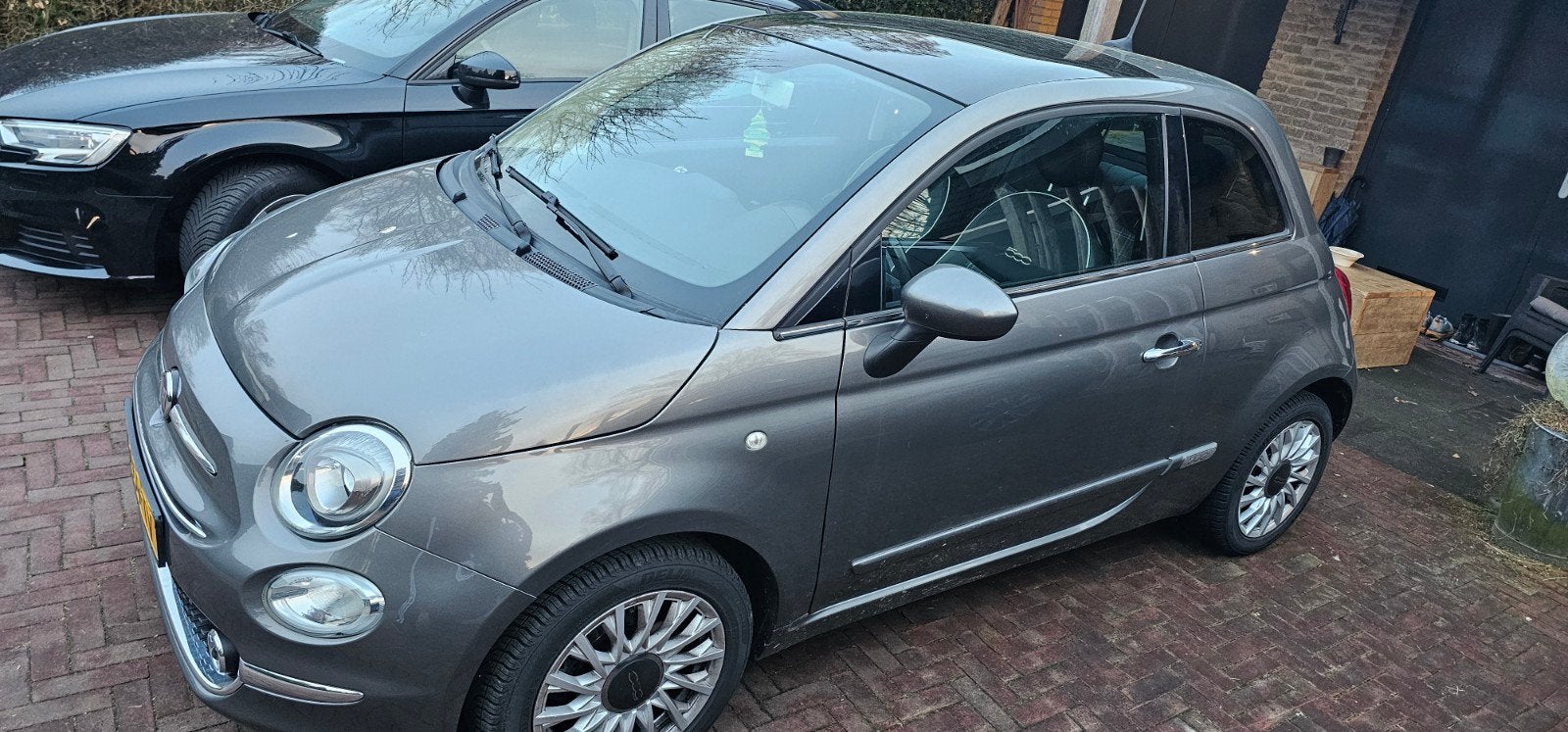 Fiat 500 1.2 69pk 2019 Grijs, Auto's, Voorwielaandrijving, 1242 cc, 4 cilinders, 4 stoelen