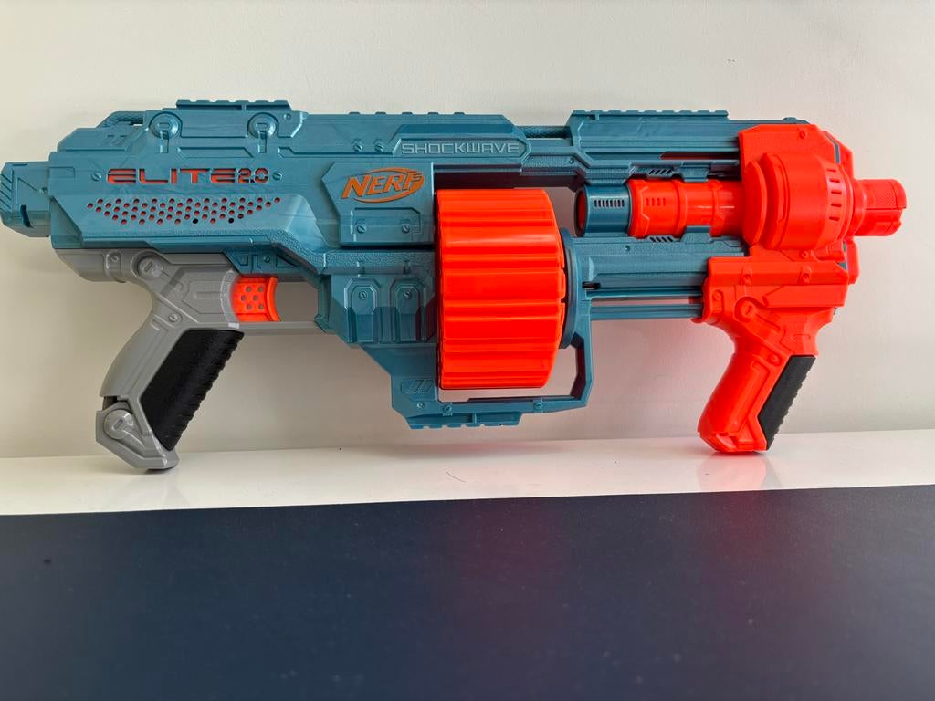 Nerf Elite 2.0 Shockwave RD-15 Blaster met pijltjes, Ophalen of Verzenden, Zo goed als nieuw, Jongen of Meisje