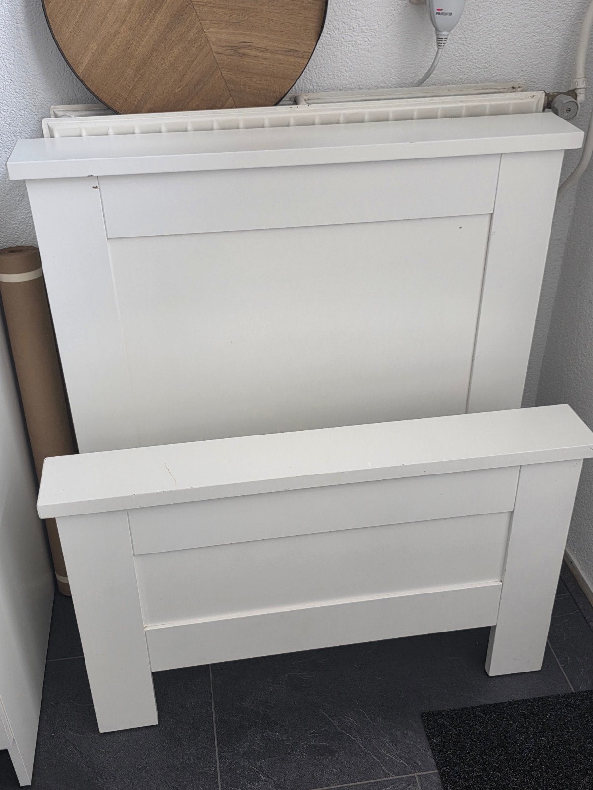 Peuterbed 150x70 cm wit (zonder matras), Huis en Inrichting, Slaapkamer | Bedden, Ophalen, Gebruikt, Wit, Overige maten