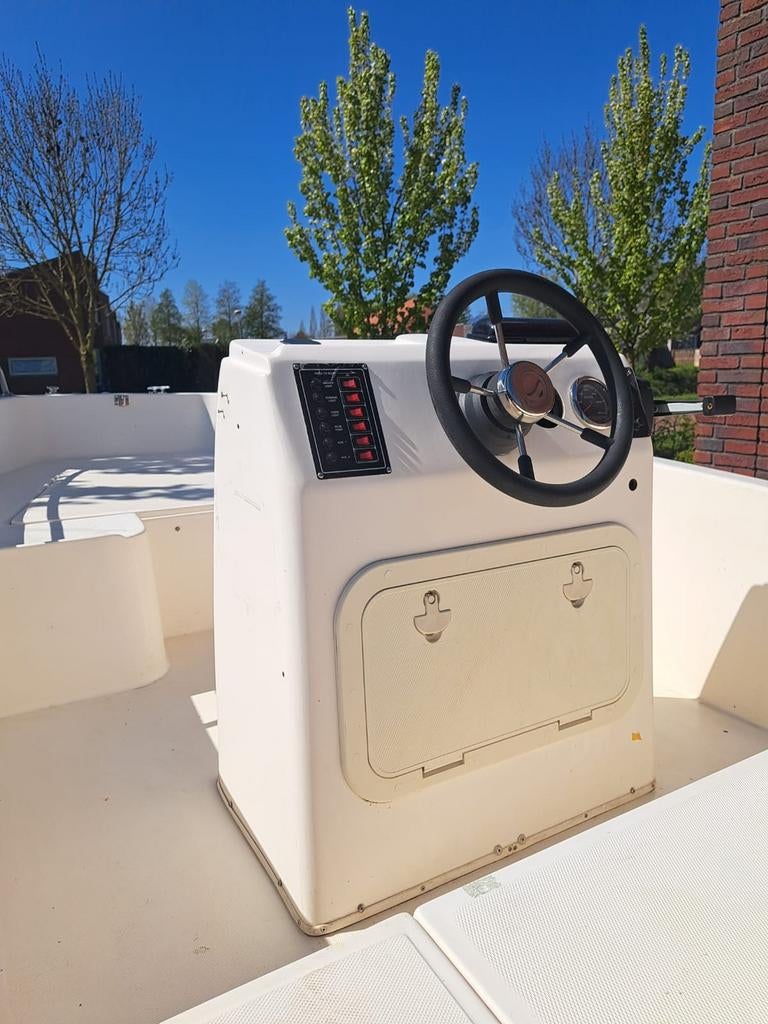 Saver Open 450 met 50 pk Yamaha 2-takt en Pega trailer, Ophalen, Gebruikt, 50 pk of meer, Snelvarend