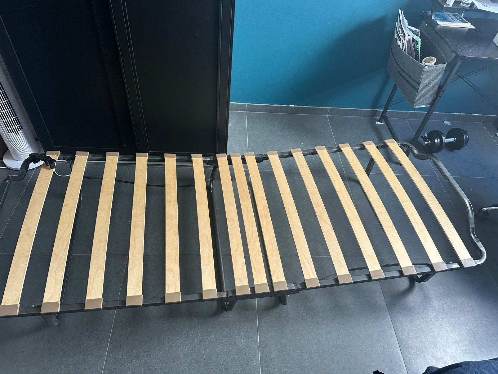 Opvouwbaar logeerbed / bedframe Livarno 199x81cm, Ophalen, Verstelbaar, Eenpersoons, Zwart