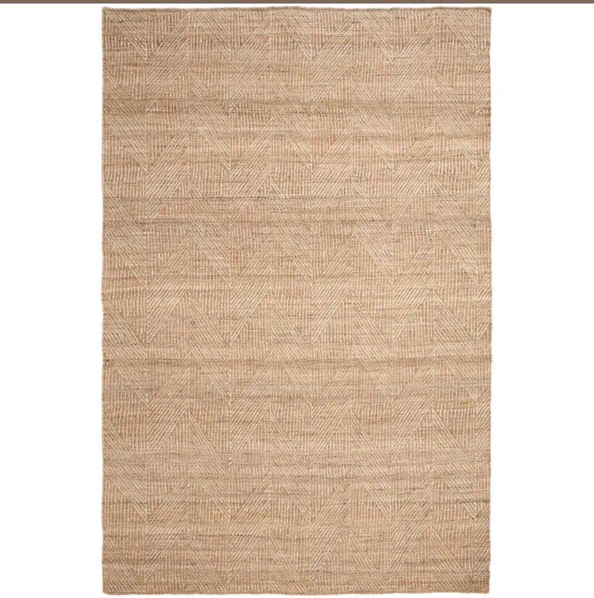 Juten vloerkleed met geometrisch patroon Beldon kwantum, Ophalen, Beige, 150 tot 200 cm, 200 cm of meer