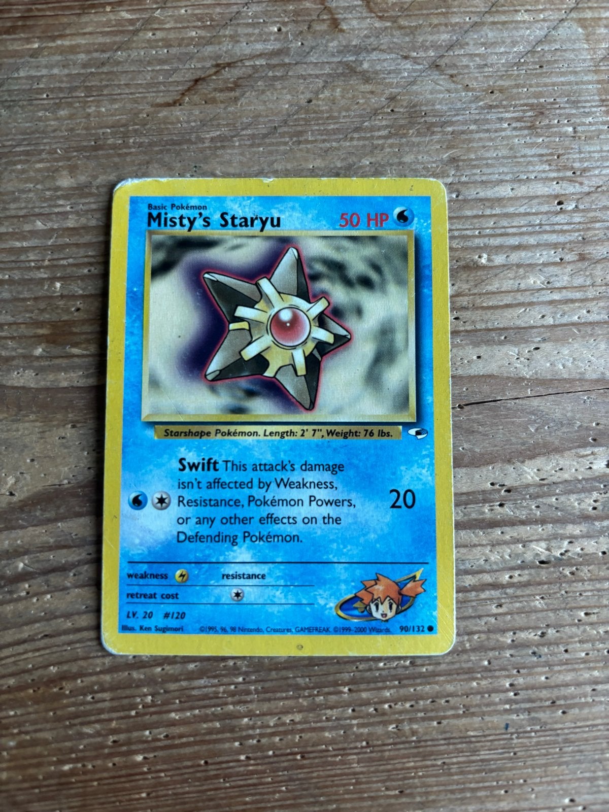 Misty's Staryu Pokémon kaart (Engels), Hobby en Vrije tijd, Ophalen of Verzenden, Gebruikt, Losse kaart