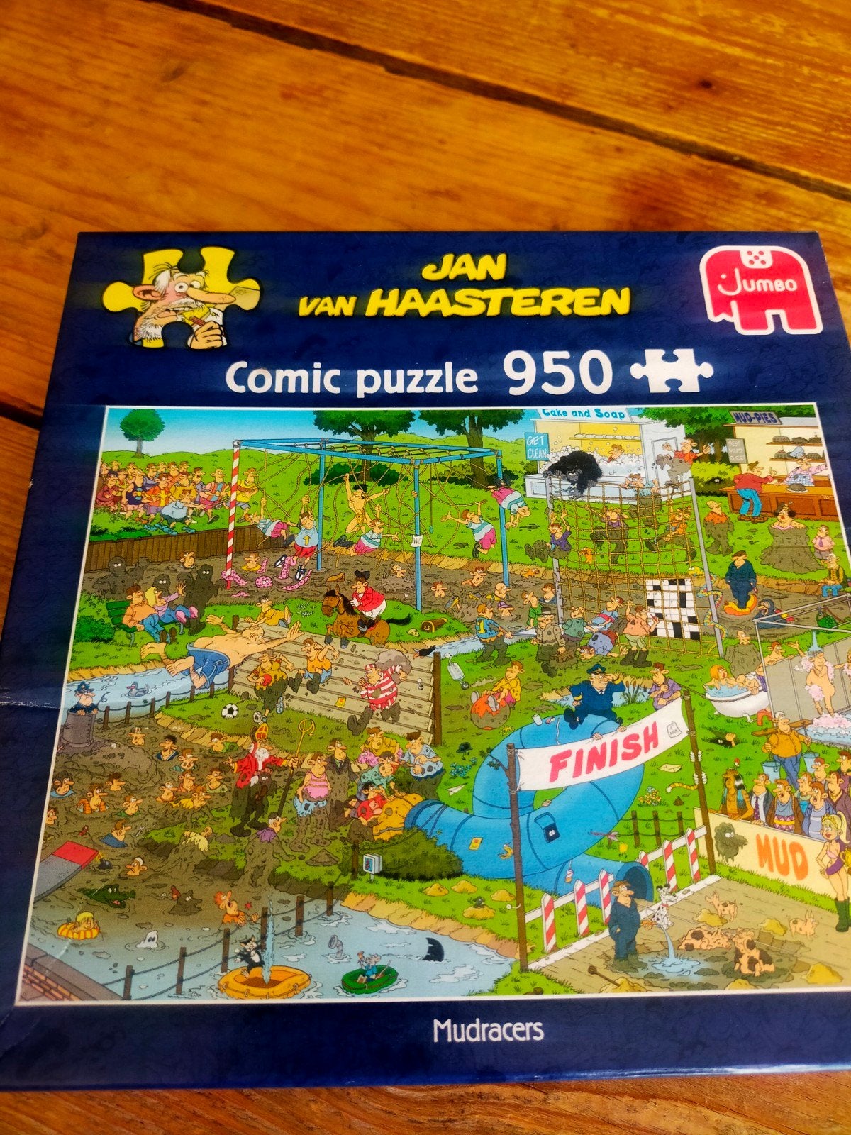Jan van Haasteren Mudracers Comic Puzzel 950 stukjes, Ophalen of Verzenden, 500 t/m 1500 stukjes, Zo goed als nieuw, Legpuzzel