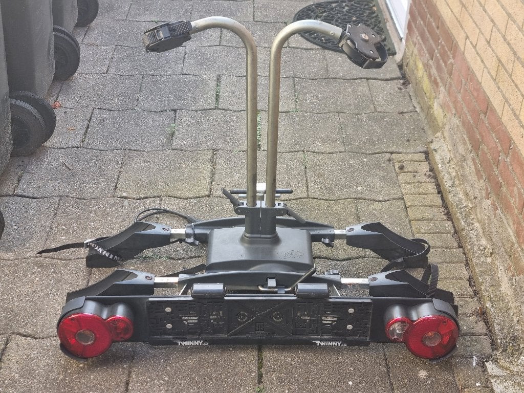 Fietsendrager Twinny Load E-Carrier Voor Ebike's Kantelbaar, Auto diversen, Fietsendragers, Ophalen, Gebruikt, 2 fietsen, Trekhaakdrager