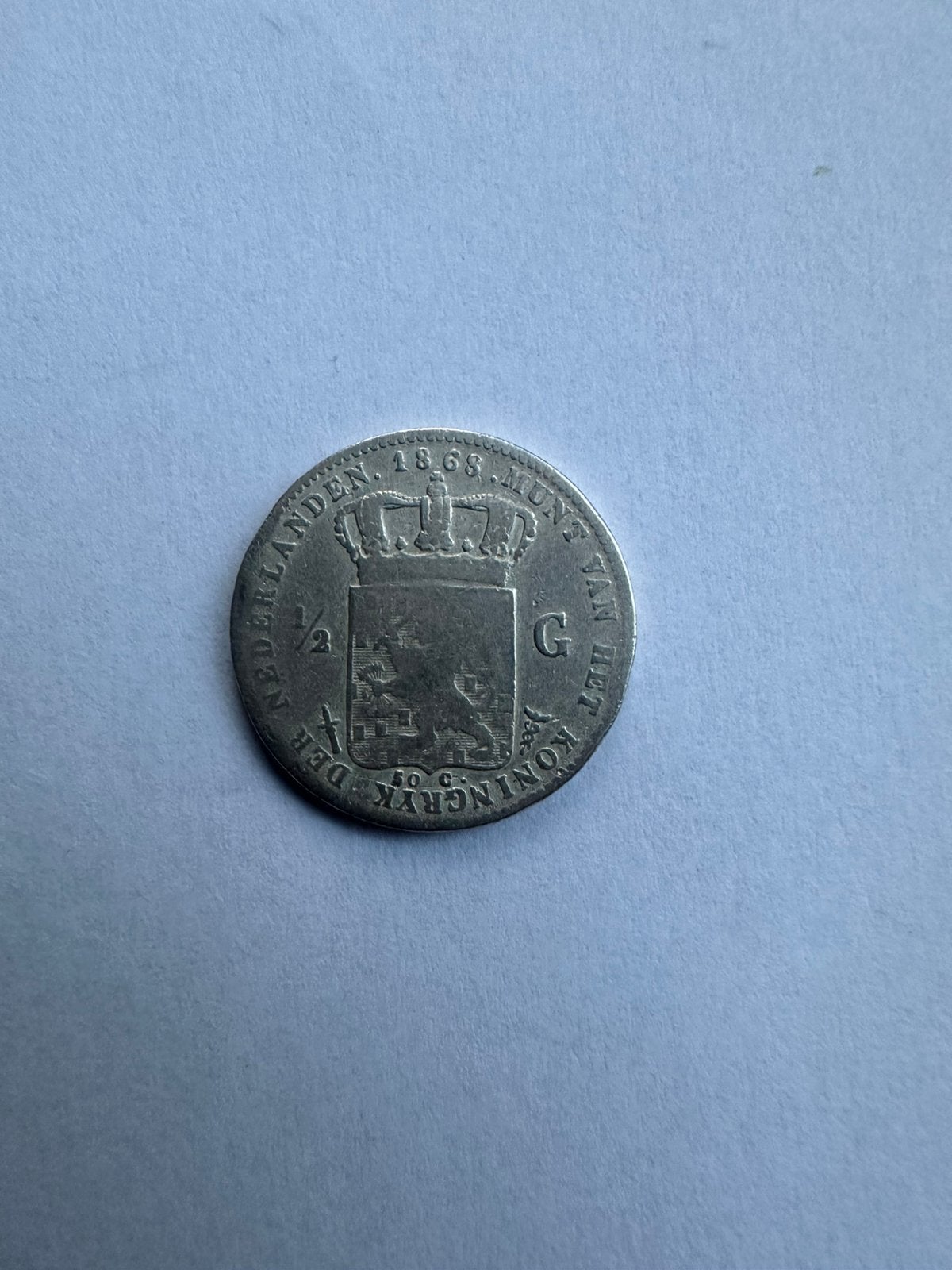 1/2 gulden 1868 fraaie kwaliteit, Postzegels en Munten, Munten | Nederland, Ophalen of Verzenden, Koning Willem III, ½ gulden