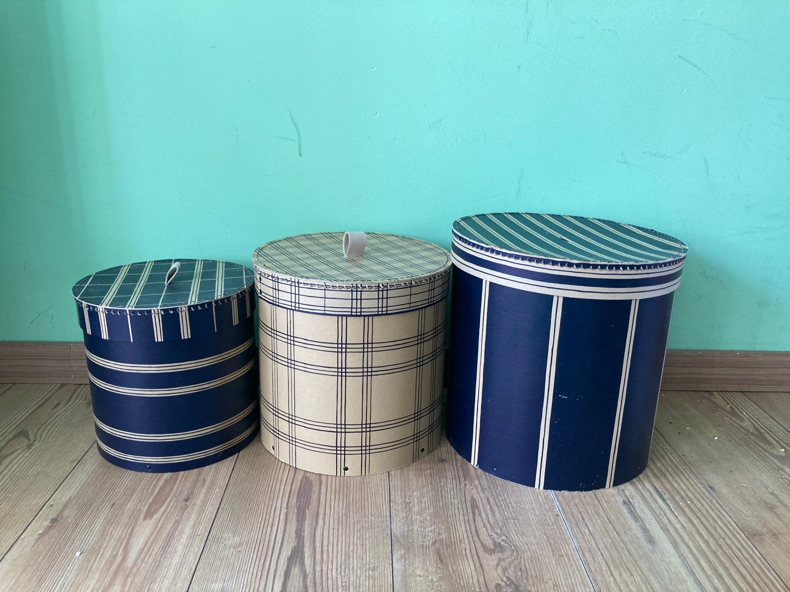 IKEA set vintage hoedendozen opbergdozen, Ophalen of Verzenden