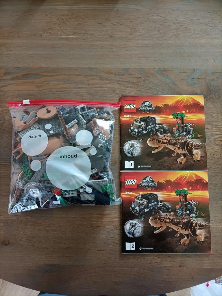 Lego Jurassic World 75929 Carnotaurus Gyrosphere Ontsnapping, Gebruikt, Jurassic World, Lego, Compleet