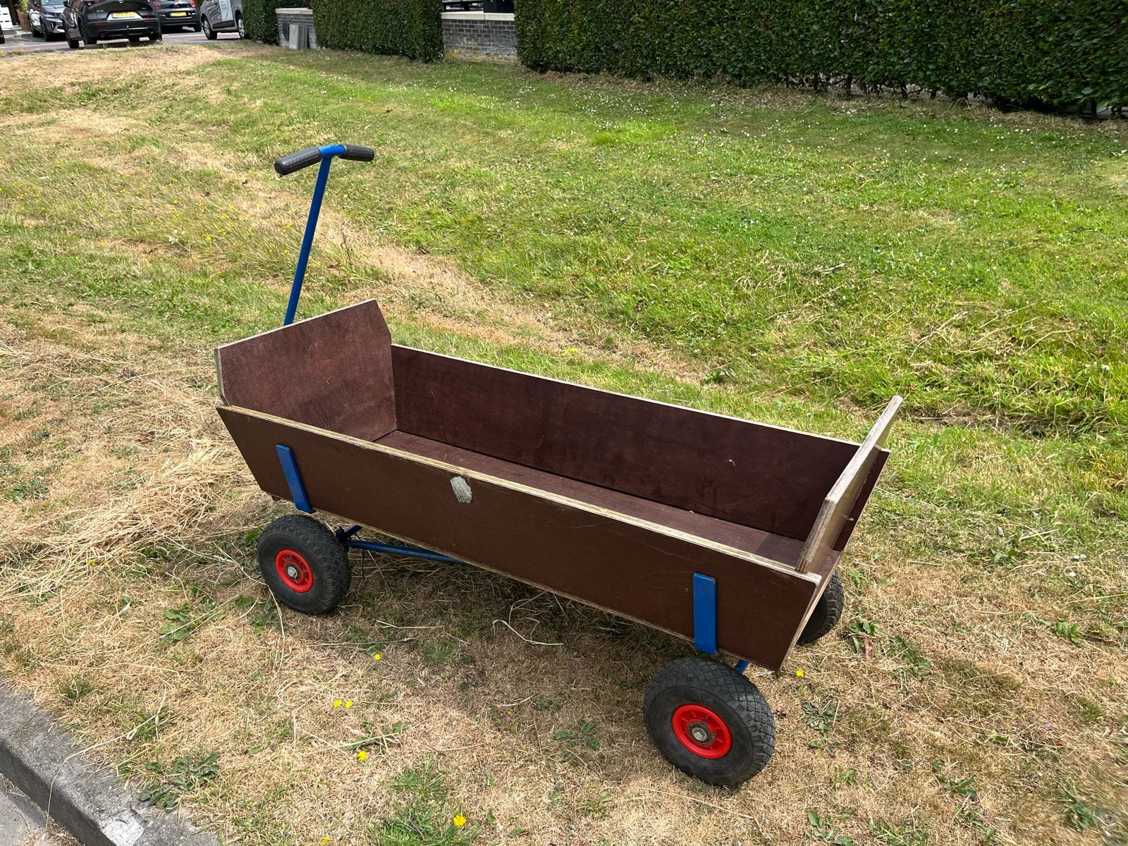 Mooie, sterke bolderkar - Stalen frame, houten basis, Ophalen, Zo goed als nieuw