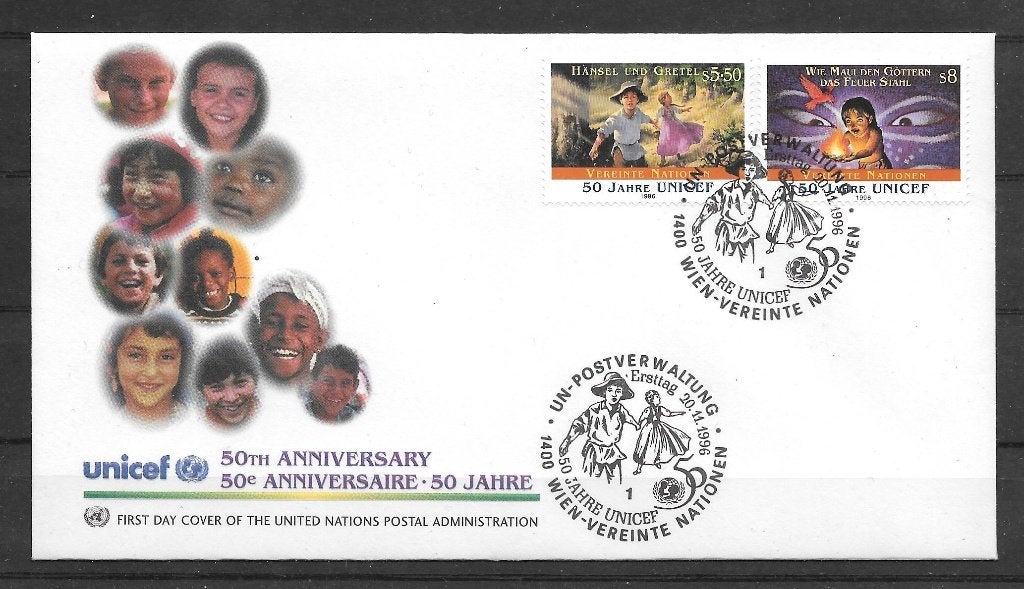 VN - Wenen 1996  FDC Unicef, Verzenden, Overige landen, Gestempeld