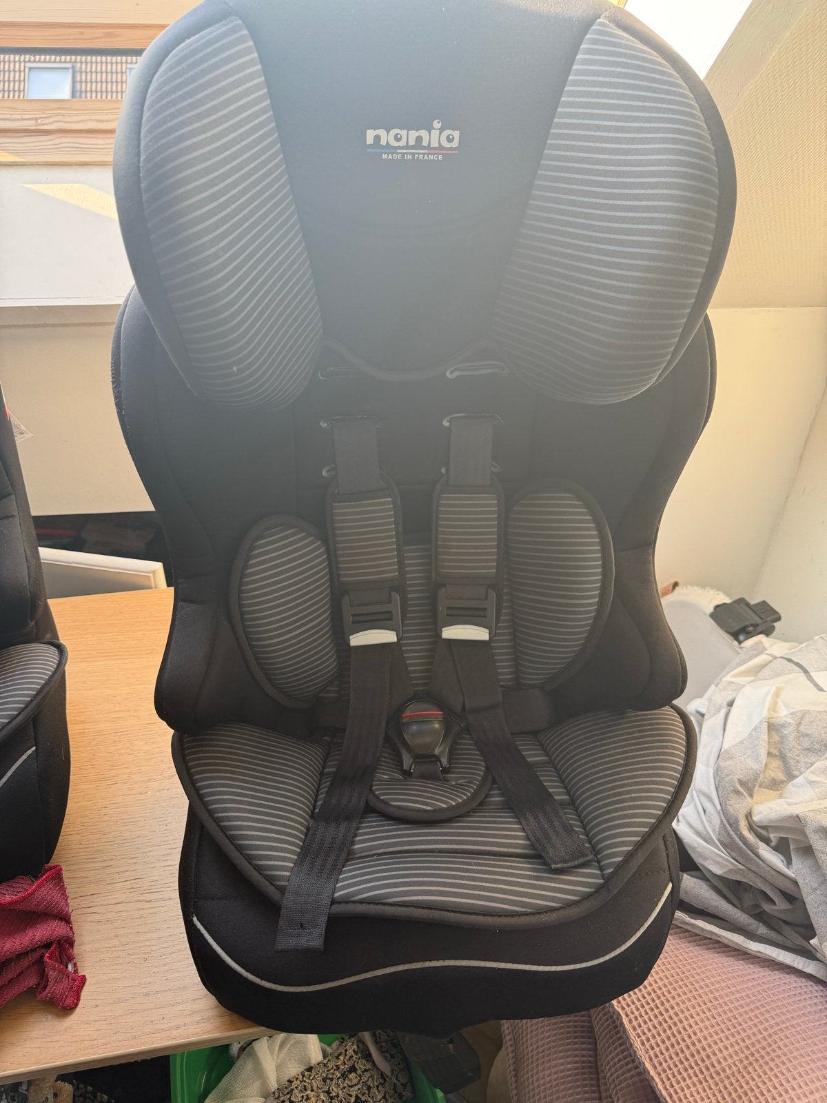 Nania RACER ISOFIX autostoel 9-36 kg (Groep 1-2-3), Autogordel of Isofix, Zijbescherming, Zo goed als nieuw, 9 t/m 36 kg