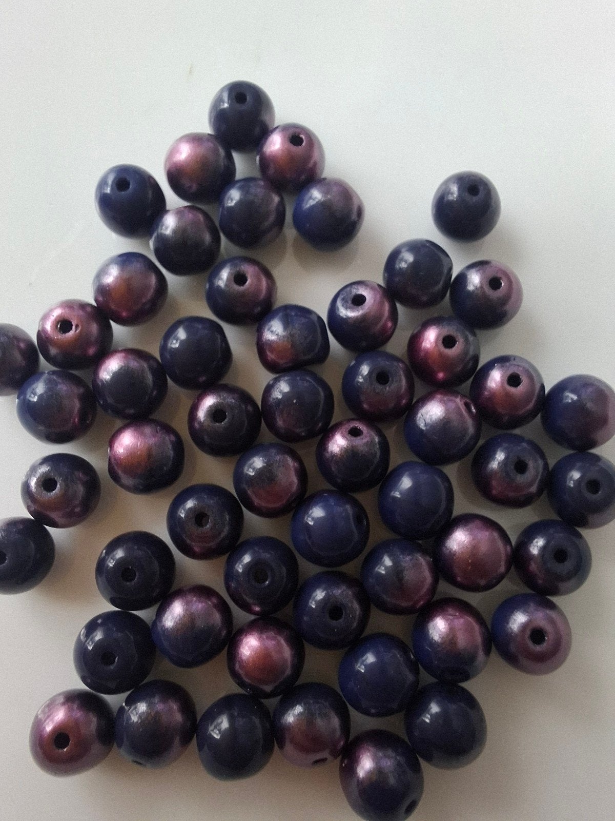 54 stuks 6 mm glaskralen roze blauw kralen partij, Kraal, -, -, Nieuw