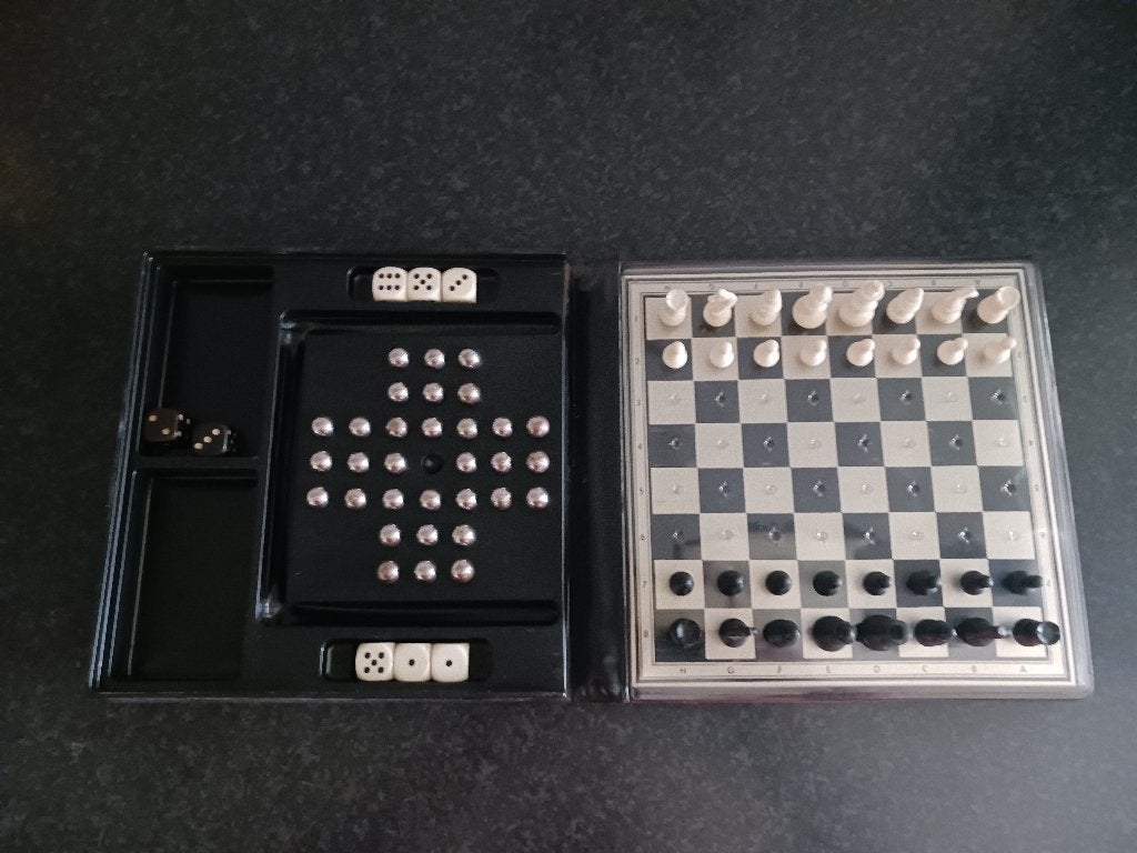 Schaken solitaire dobbelen 3 in 1, Hobby en Vrije tijd, Een of twee spelers, Ophalen of Verzenden, Nieuw