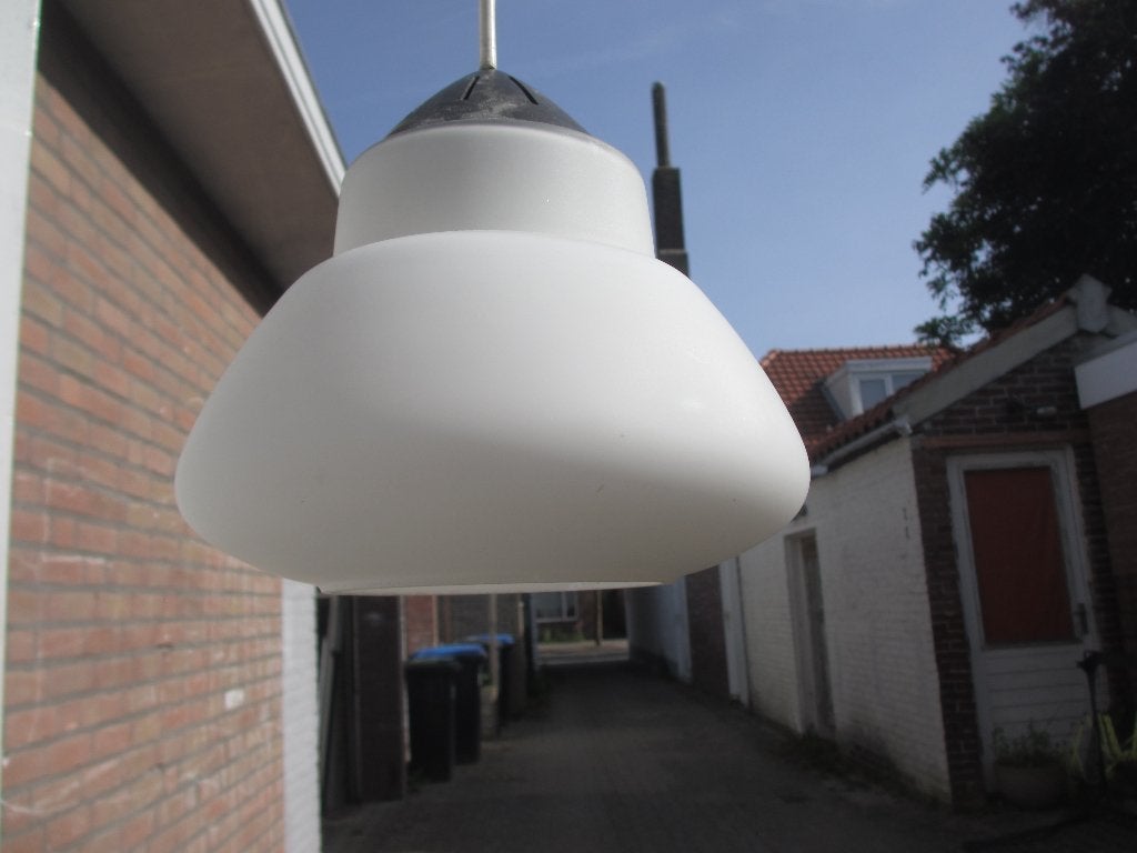 Louis Kalff Philips jaren 50 hanglamp, Ophalen of Verzenden, Gebruikt, Glas, Minder dan 50 cm