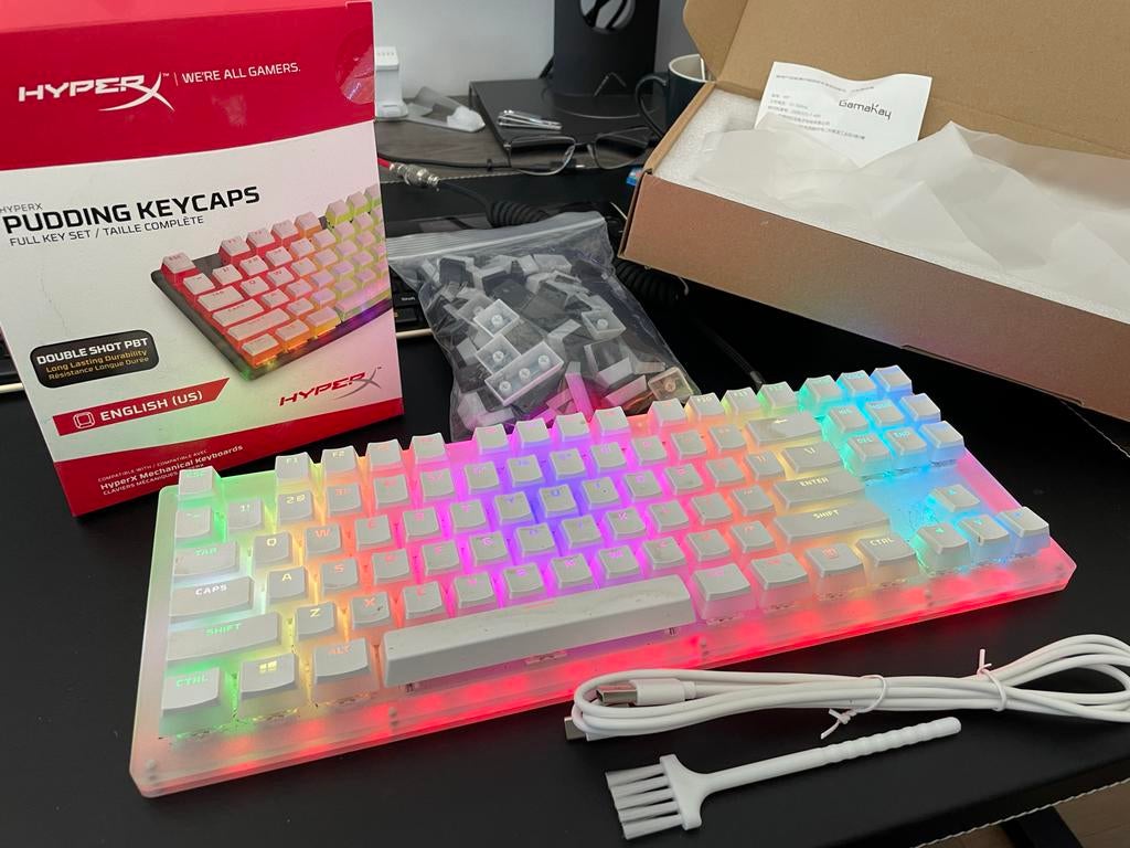 Gamakay K87 mechanisch toetsenbord met RGB verlichting, Gaming toetsenbord, Ophalen of Verzenden, Zo goed als nieuw, Qwerty
