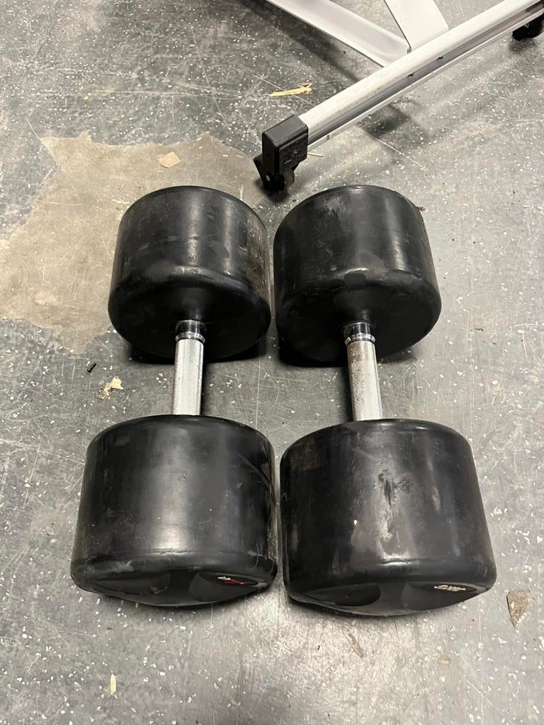 2 x 38 kg lifemaxx rubberen dumbbells gewichten, Ophalen, Dumbbell, Gebruikt, Dumbbells