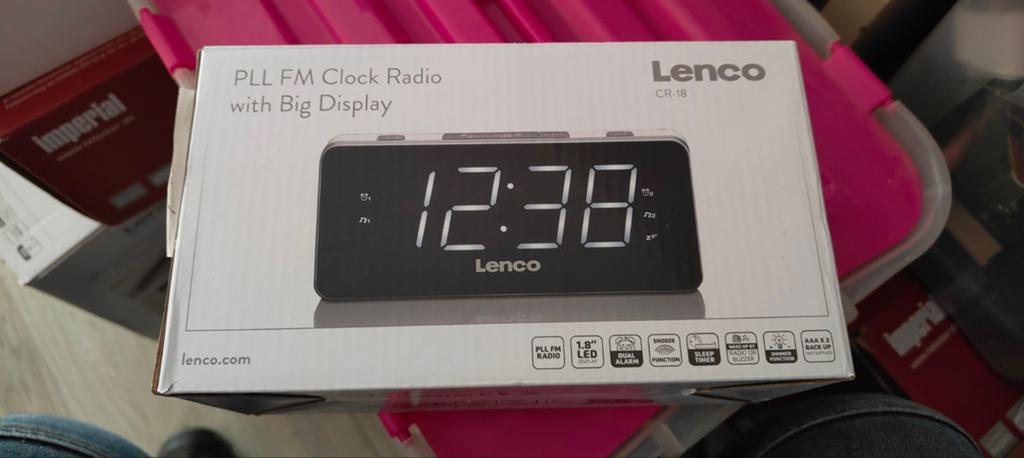 Lenco CR-18 PLL FM Wekkerradio met Groot Display, Ophalen of Verzenden, Nieuw, Digitaal