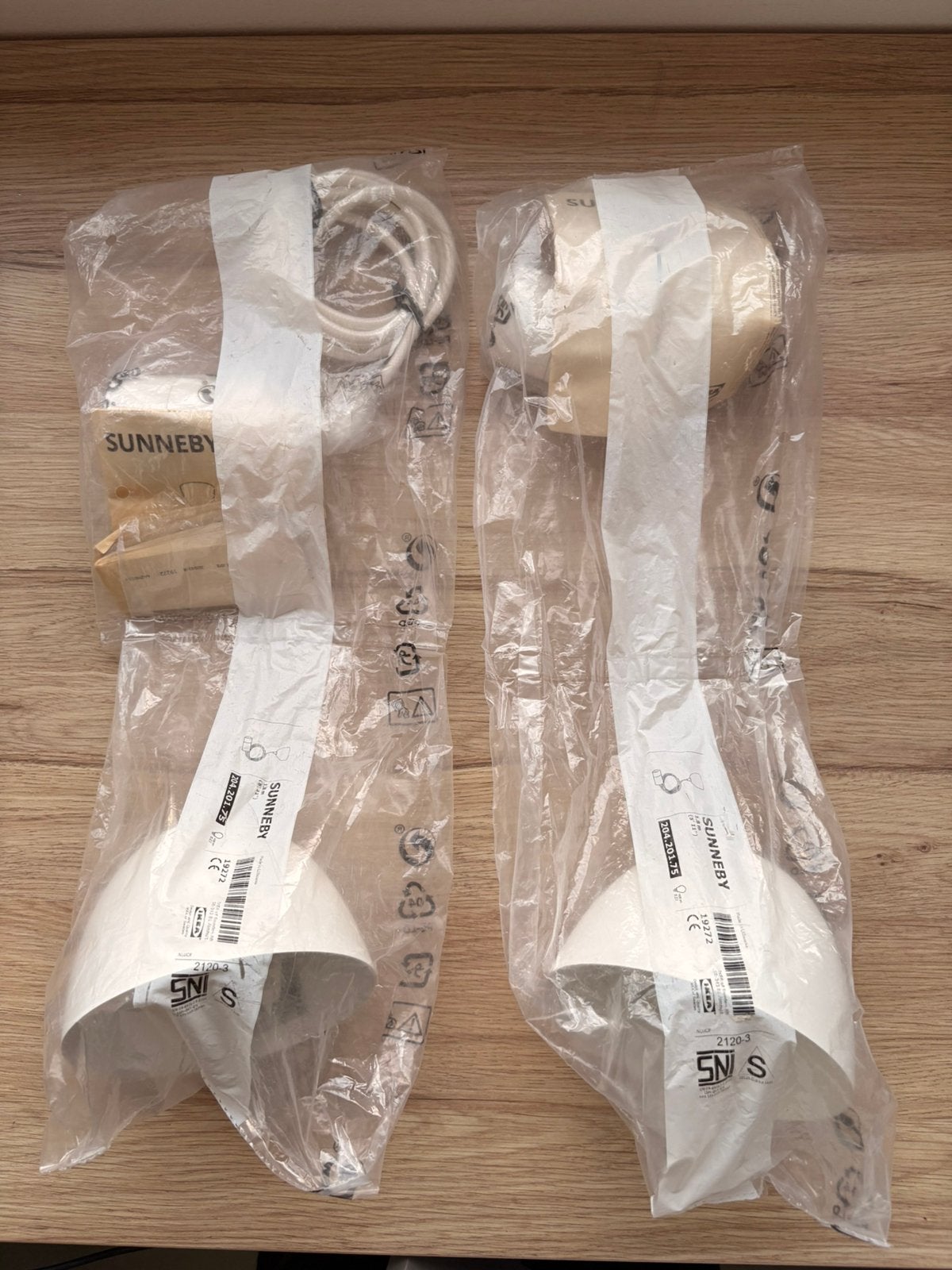 2 Sunneby pendel lamp | wit | 180 cm | IKEA, Kunststof, Nieuw, Modern, E27 (groot)