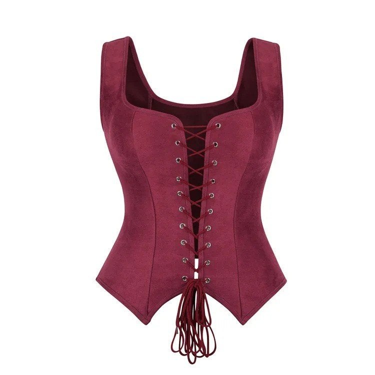 Vintage piraten corset / tank top met veters aan de voorkant, Ophalen of Verzenden, Nieuw, Maat 38/40 (M), Zonder mouw