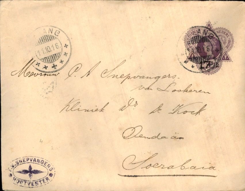 Nederlands Indië - Stempels - 1910, Verzenden, Envelop