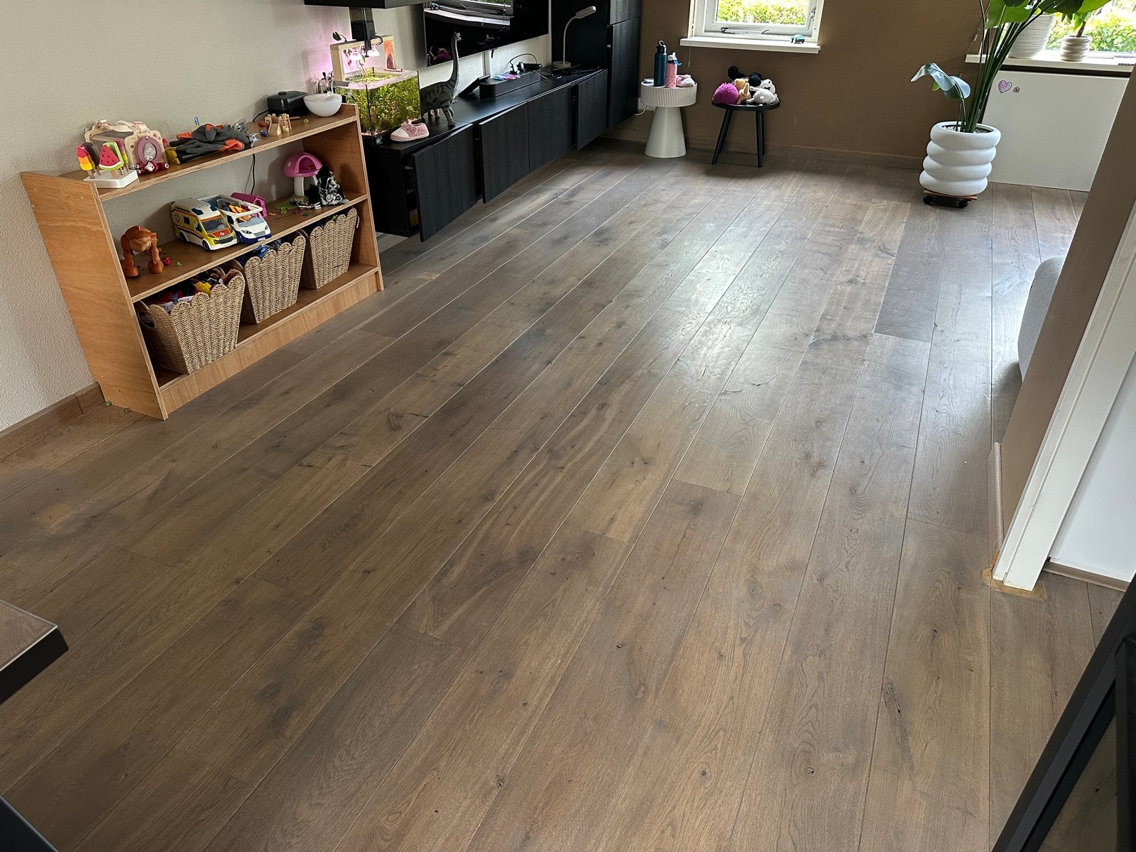 Hardhouten eiken vloer 33,5 m2, Ophalen, Gebruikt, Vloerdelen of -planken, 10 m² of meer