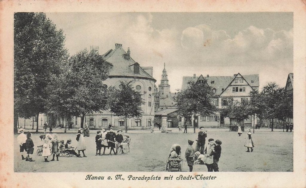 703-172-039 Hanau Paradeplatz mit Stadt-Theater, Verzenden, Voor 1920, Duitsland