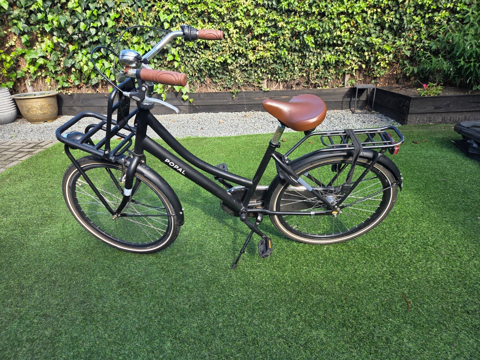 Popal Kinderfiets Daily Dutch Basic Plus 24 Mat Zwart, 20 inch of meer, Gebruikt, Velgrem, Ophalen of Verzenden