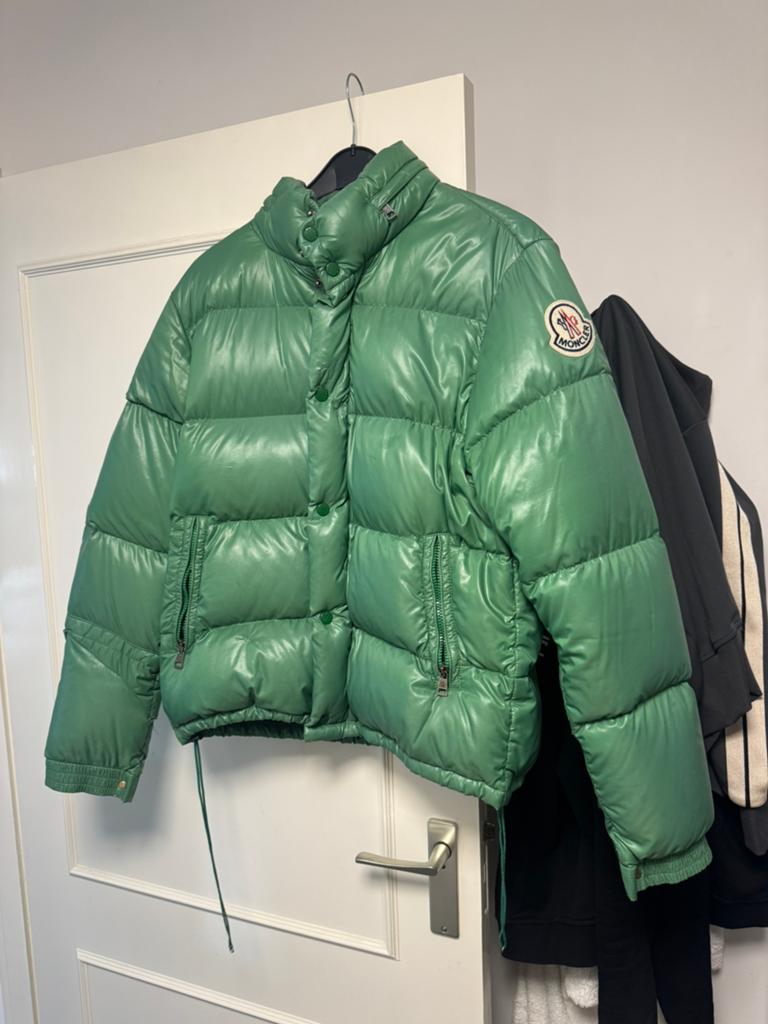 Vintage Moncler jas maat 4 - Groen, Ophalen of Verzenden, Gedragen, Maat 48/50 (M), Groen