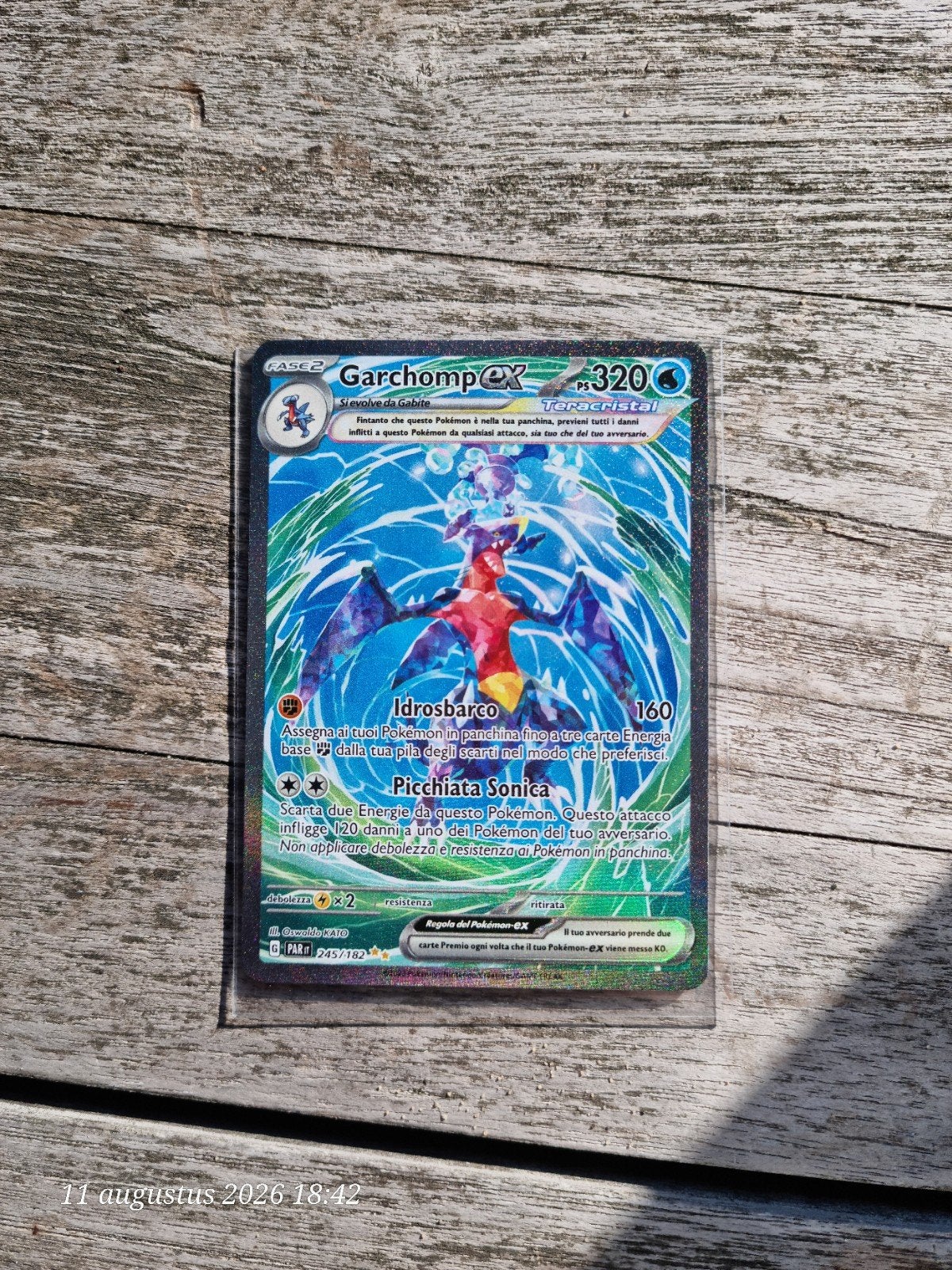 Garchomp ex 320 TCG kaart - Prijs bespreekbaar, Ophalen of Verzenden, Zo goed als nieuw, Losse kaart, Foil