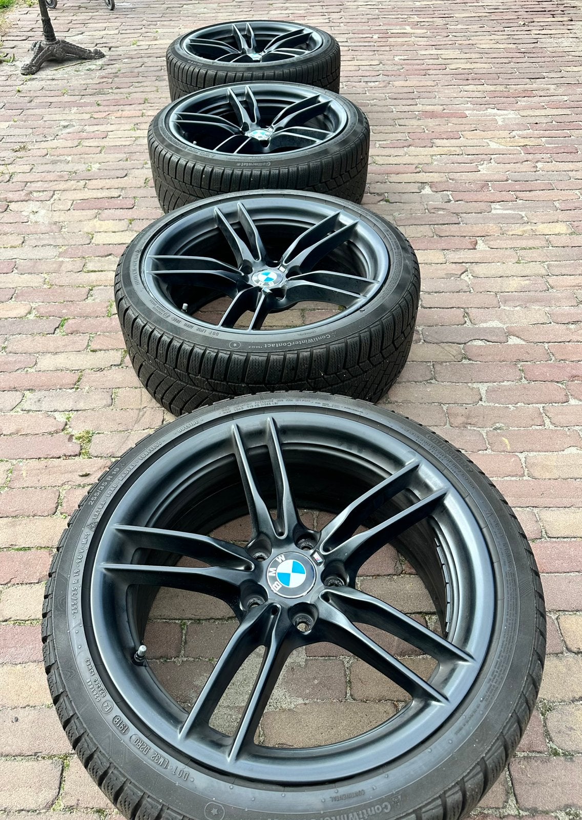 OEM BMW 19” Styling 641M velgen + winterbanden, M2 / M3 / M4, 255 mm, Banden en Velgen, Winterbanden, Ophalen