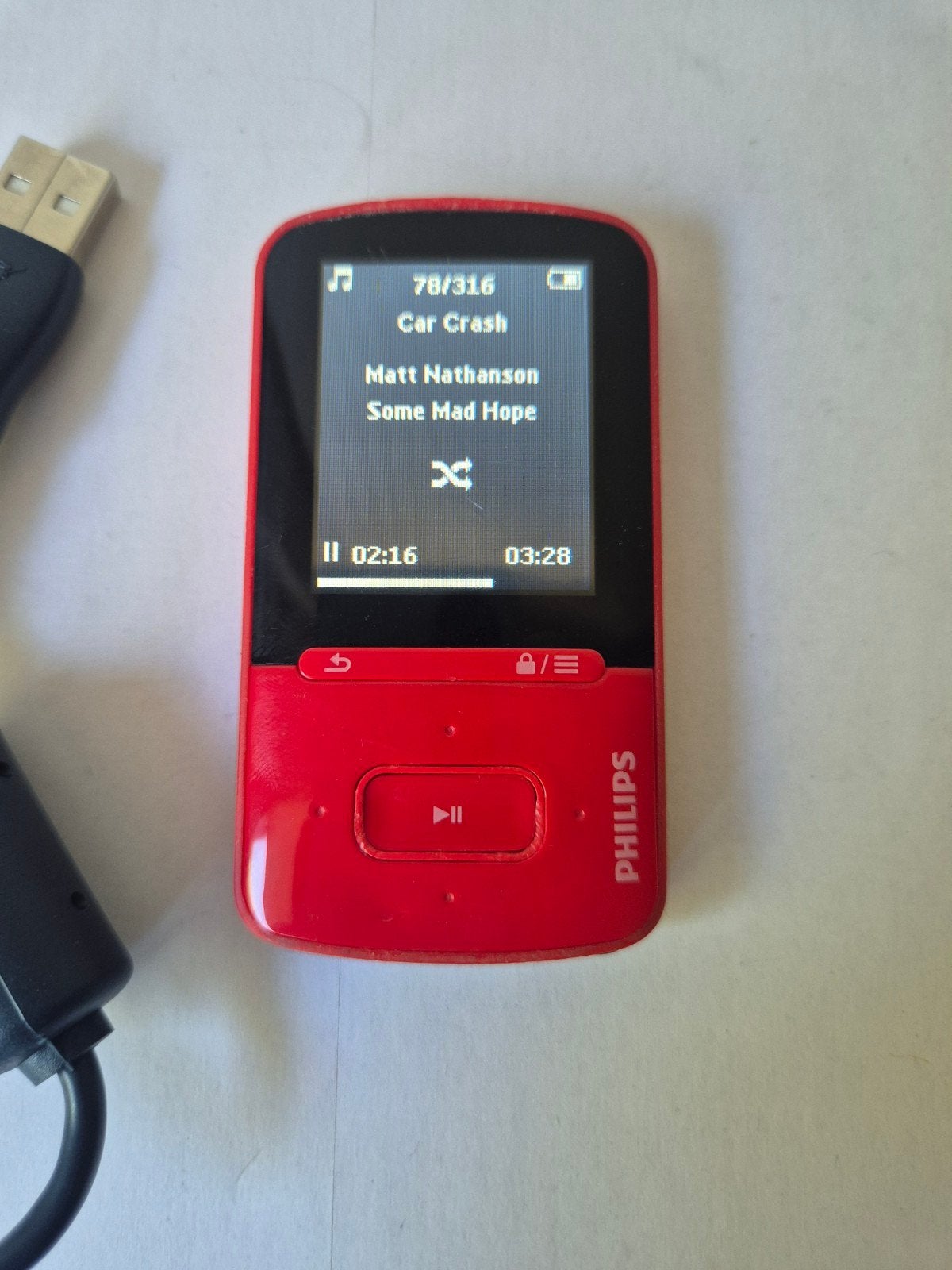 Philips GoGear VIBE MP4-speler 4GB Rood, Audio, Tv en Foto, Mp3-spelers | Overige merken, Ophalen of Verzenden, Gebruikt, Philips