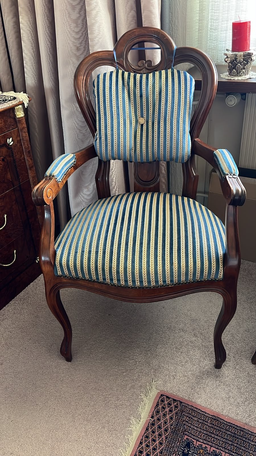 2 Antique biedermeier stoelen prachtige bekleding als nieuw, Antiek en Kunst, Ophalen