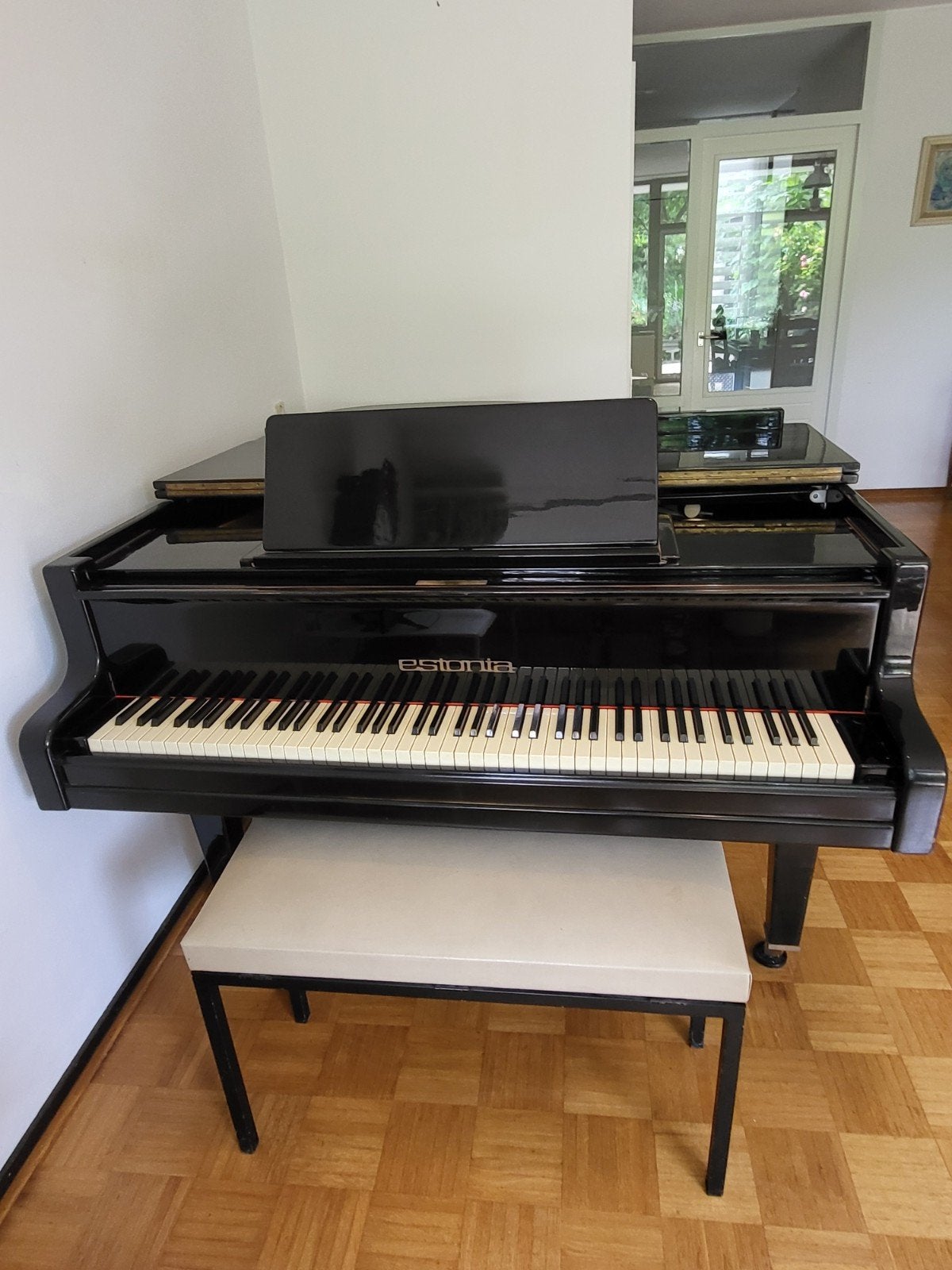 Vleugel Estonia in prima staat, Muziek en Instrumenten, Piano's, Ophalen, Zwart, Vleugel