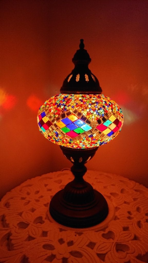 Diverse Oosterse tafellamp lamp Arabisch Turks glasmozaiek, E14 (klein), Nieuw, Ophalen of Verzenden, Sfeerlamp