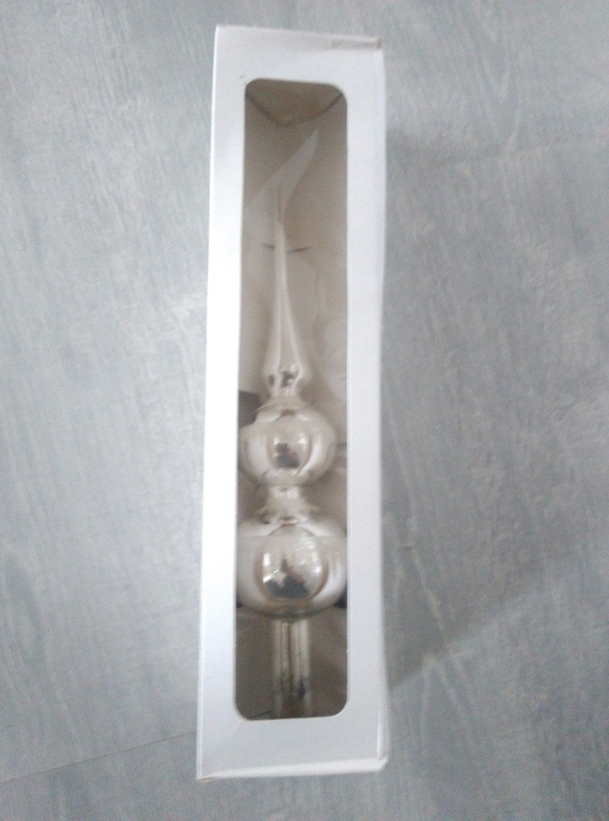 glazen piek zilver met sneeuw, Diversen, Kerst, Ophalen of Verzenden, Nieuw