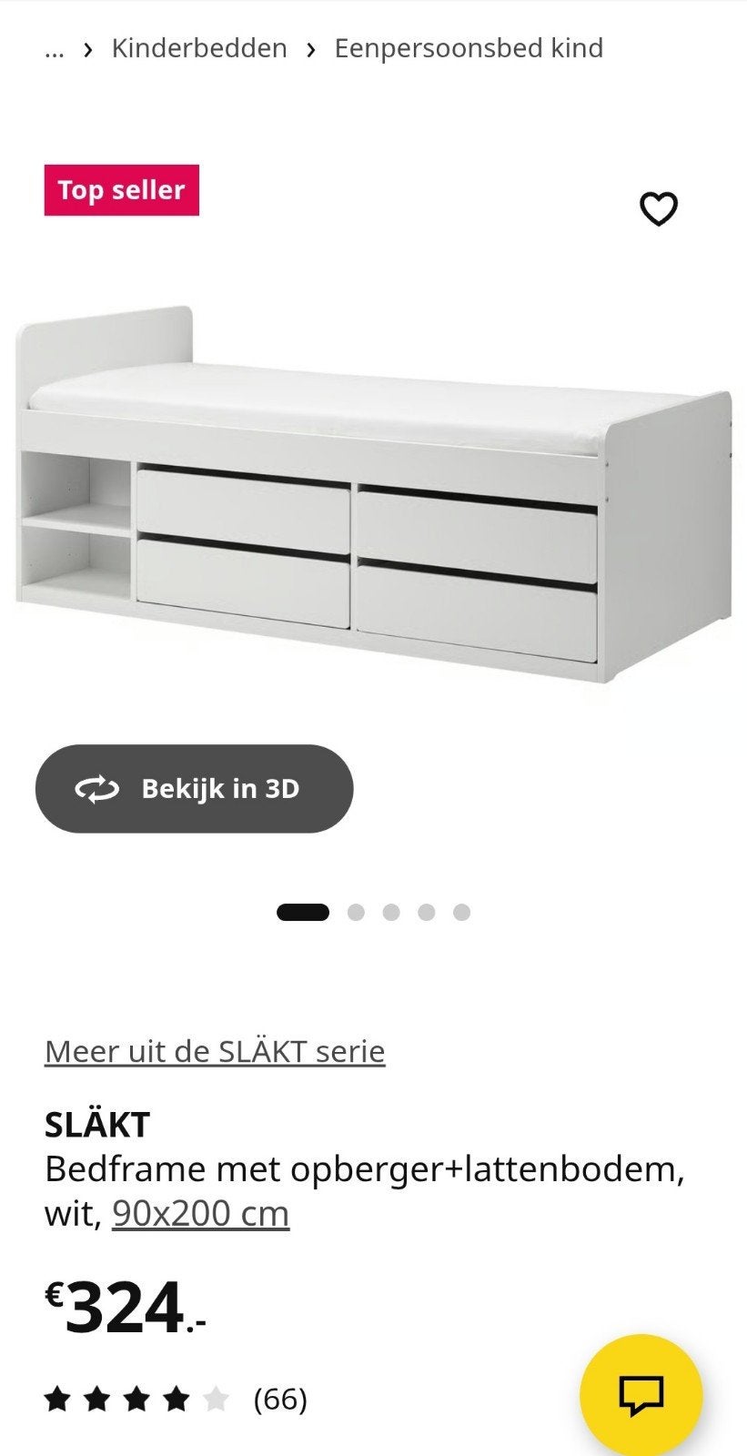 Hoogslaper, Ophalen, Zo goed als nieuw, Eenpersoons
