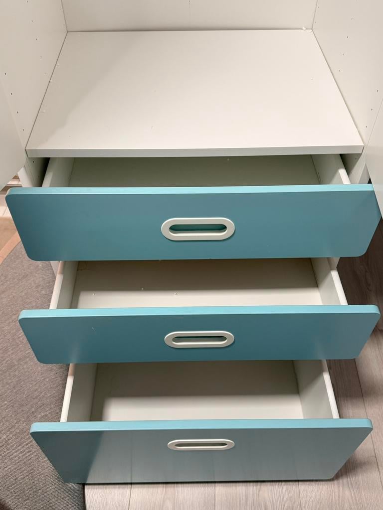 Zie omschrijving wit blauw/met 3 lades, 60x57x181 cm, Zo goed als nieuw, Minder dan 100 cm, 25 tot 50 cm, 50 tot 100 cm