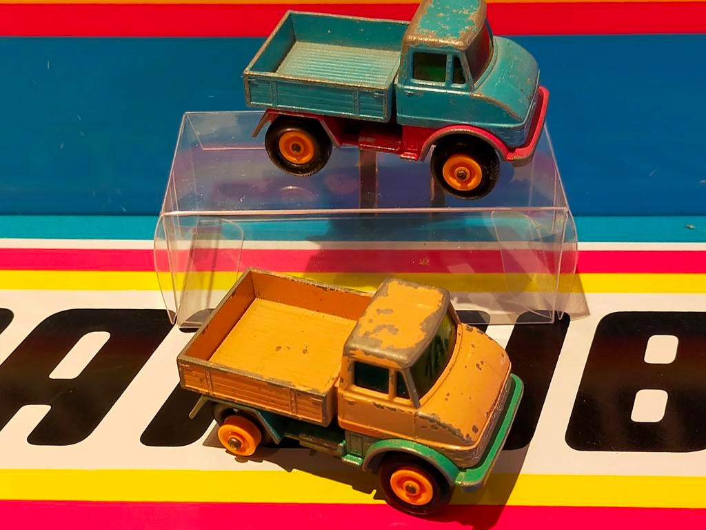 Matchbox Mercedes Unimog Trucks made by Lesney, Ophalen of Verzenden, Gebruikt, Hijskraan, Tractor of Landbouw, Matchbox
